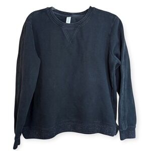 FatFace‎ Athleisure Sweatshirt Medium Black Cotton Blend Pullover Sparkle Trim